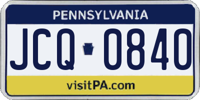 PA license plate JCQ0840