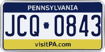 PA license plate JCQ0843