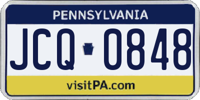 PA license plate JCQ0848