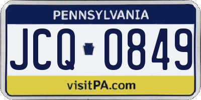PA license plate JCQ0849