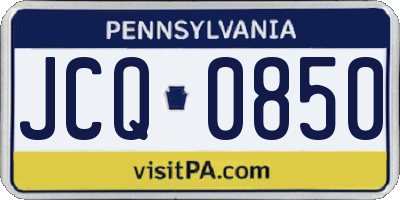 PA license plate JCQ0850
