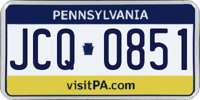 PA license plate JCQ0851