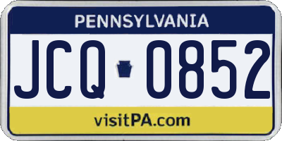 PA license plate JCQ0852