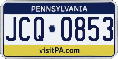 PA license plate JCQ0853