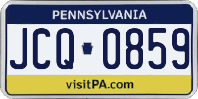 PA license plate JCQ0859