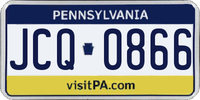 PA license plate JCQ0866