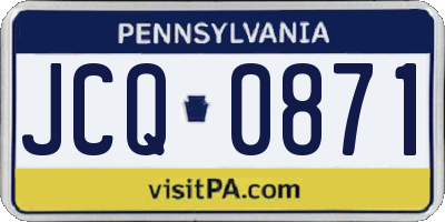 PA license plate JCQ0871