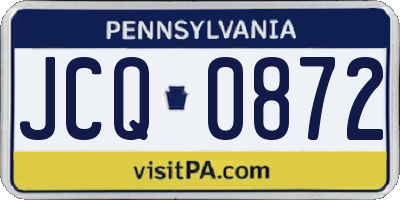PA license plate JCQ0872