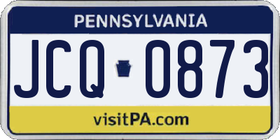 PA license plate JCQ0873
