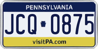 PA license plate JCQ0875