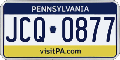 PA license plate JCQ0877