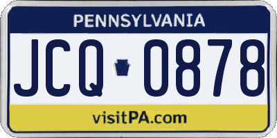 PA license plate JCQ0878