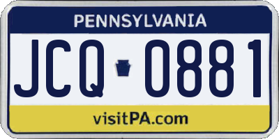 PA license plate JCQ0881
