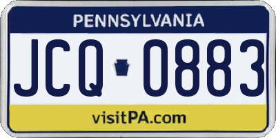 PA license plate JCQ0883