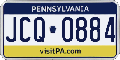 PA license plate JCQ0884