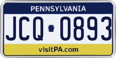 PA license plate JCQ0893