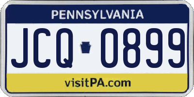 PA license plate JCQ0899