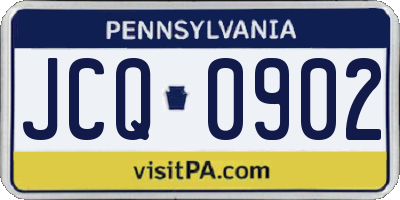PA license plate JCQ0902