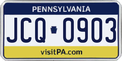 PA license plate JCQ0903