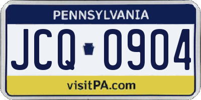 PA license plate JCQ0904
