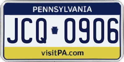 PA license plate JCQ0906