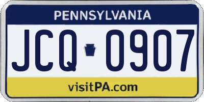 PA license plate JCQ0907