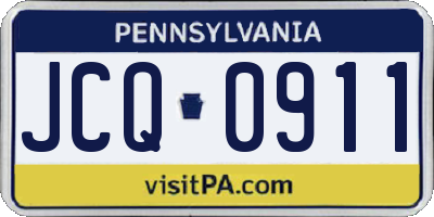 PA license plate JCQ0911