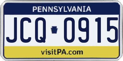 PA license plate JCQ0915