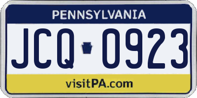PA license plate JCQ0923