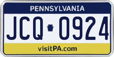 PA license plate JCQ0924