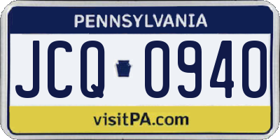PA license plate JCQ0940