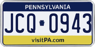 PA license plate JCQ0943