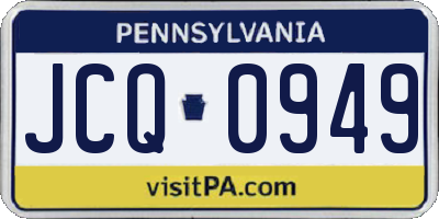 PA license plate JCQ0949