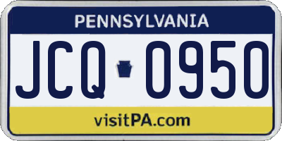 PA license plate JCQ0950