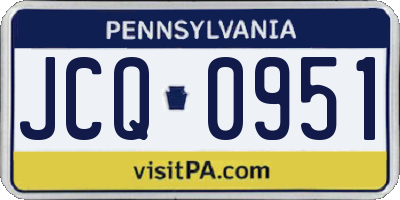 PA license plate JCQ0951