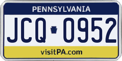 PA license plate JCQ0952