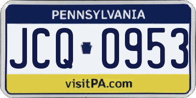 PA license plate JCQ0953