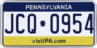 PA license plate JCQ0954