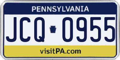 PA license plate JCQ0955