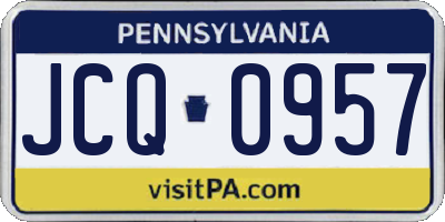 PA license plate JCQ0957