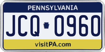 PA license plate JCQ0960