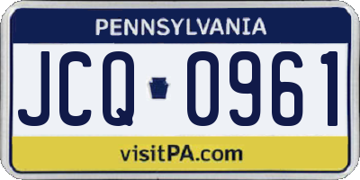 PA license plate JCQ0961