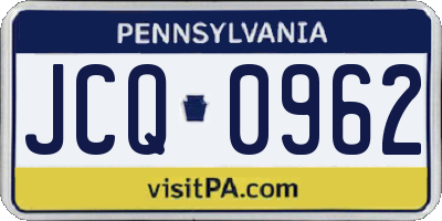 PA license plate JCQ0962
