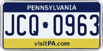 PA license plate JCQ0963