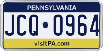 PA license plate JCQ0964