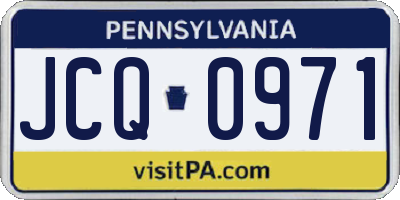 PA license plate JCQ0971