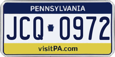 PA license plate JCQ0972