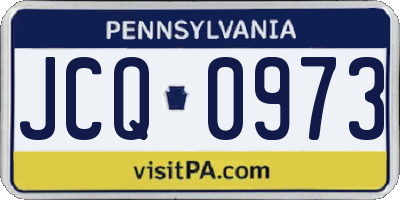 PA license plate JCQ0973