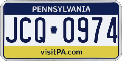 PA license plate JCQ0974
