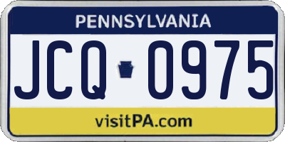 PA license plate JCQ0975
